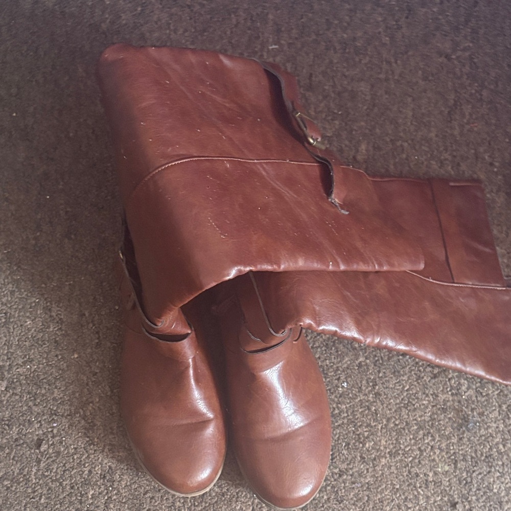 Women  Brown Leather Boots